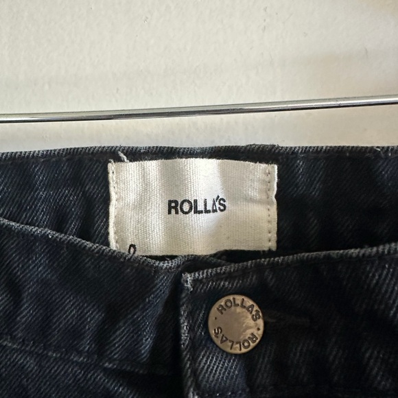 ROLLA’S Black Distressed Stubs Slim Short Leg Jeans size 36 - Picture 5 of 6